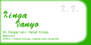 kinga vanyo business card